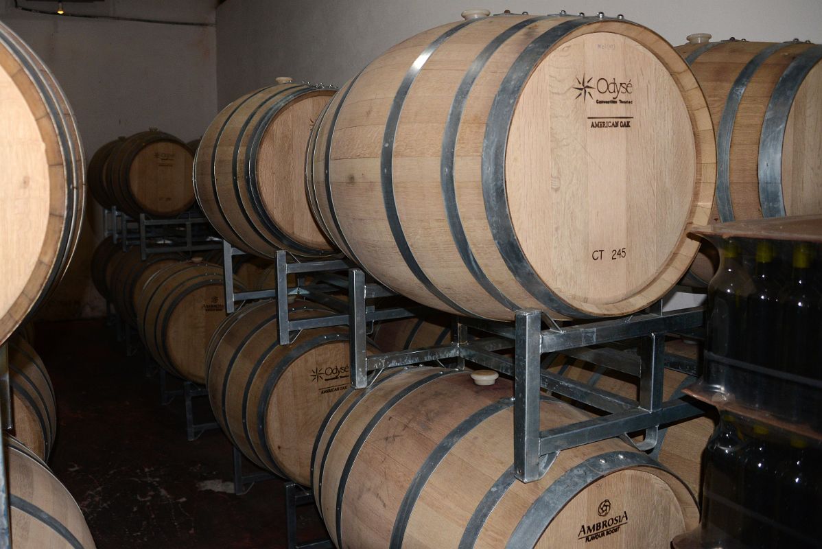 56 Wine Barrels At Bodega Nanni Winery In Cafayate South Of Salta
